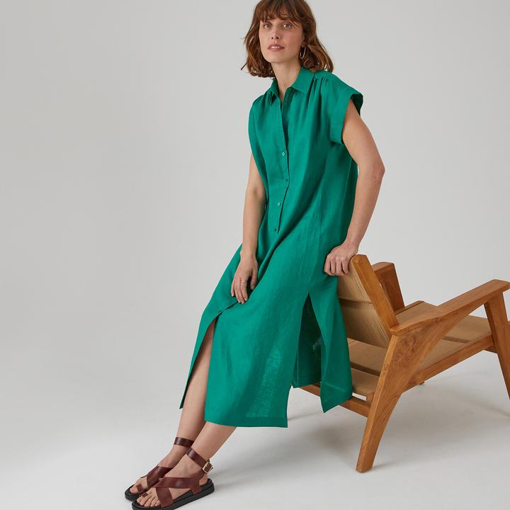 Actual product image La Redoute Collections Signature long shirt dress in linen (XL)