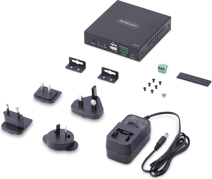 Produktbild StarTech .com IH2006-KVM-RX, Receiver, Kabelgebunden, 3840 x 2160 Pixel, 60 Hz, Schwarz, Metall