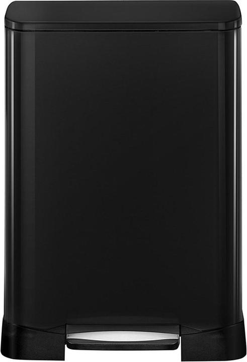 EKO Neo -Cube Recycling -Pedalbehälter 28+18 Liter - Polypropylen aus Edelstahl - Schwarz (28 l)