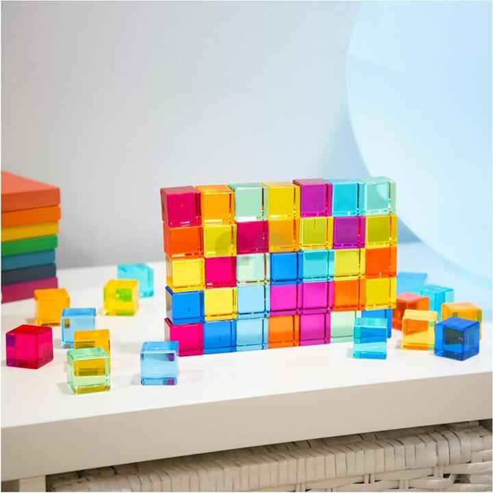 Actual product image TickiT 50 colored and transparent acrylic cubes