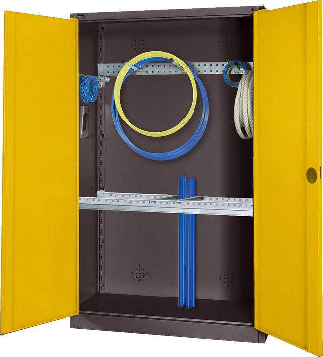 Produktbild C+P Modul-Sportgeräteschrank mit Grundausstattung (HxBxT: 195x120x50 cm, mit Vollblech-Flügeltüren)