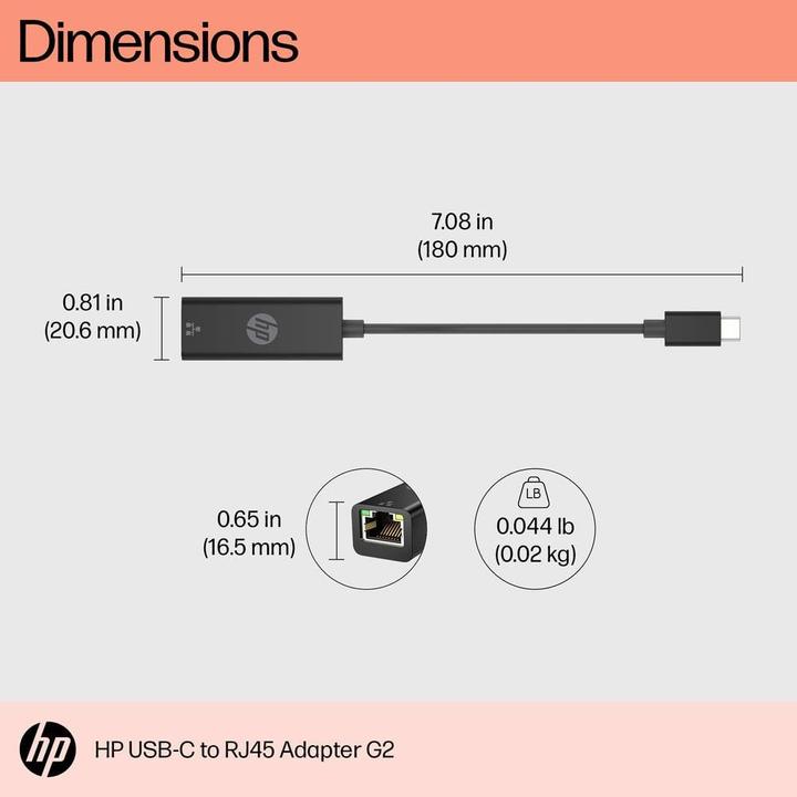 Produktbild HP USB Typ-C zu (USB-C, RJ45 (1x))