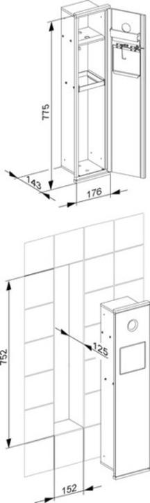 Actual product image Keuco Module WC 2 PLAN INTEGRAL Hygiene bag dispenser Hygiene waste collector