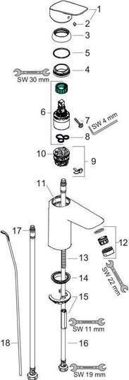 Image du produit hansgrohe Logis Mitigeur monocommandé pour lavabo 100 avec vidage à tirette métallique