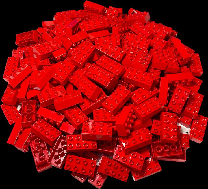 Produktbild LEGO Duplo 2x4 Steine Rot - 80 Stück - Grundbausteine Red NEU (3011)