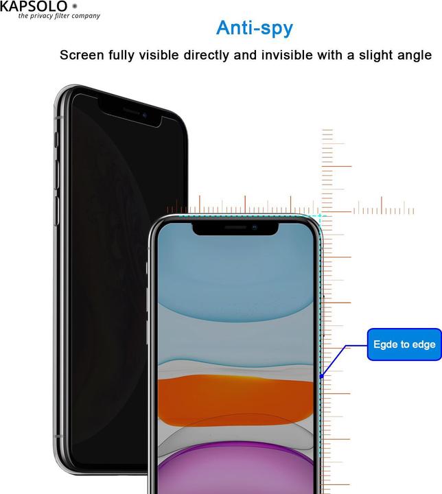 Actual product image Kapsolo Privacy Tempered GLASS iPhone 13 Pro Max,14 Plus,13 Ulti curved Protec (1 Piece, Apple iPhone 13)