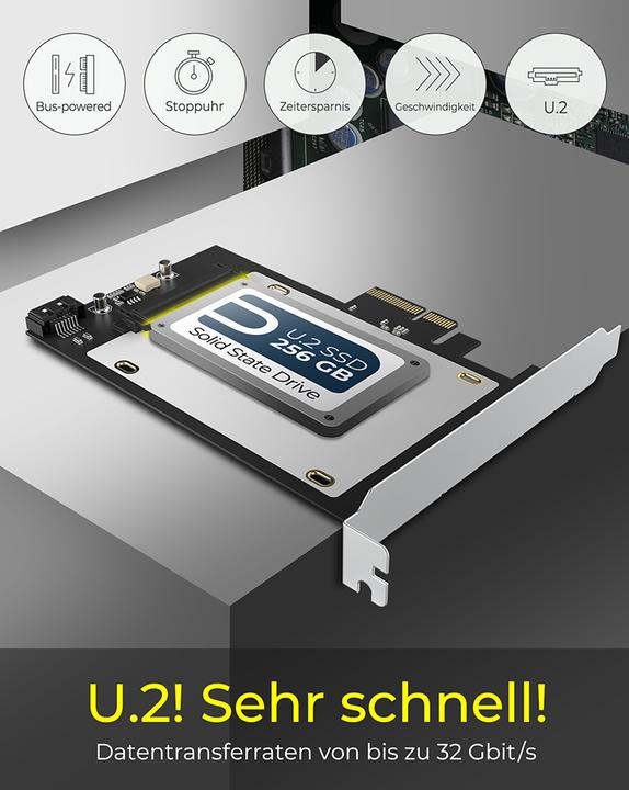 Actual product image Icy Box IcyBox PCIe Card IB-PCI2017-U2 U.2 NVMe, SATA SSD