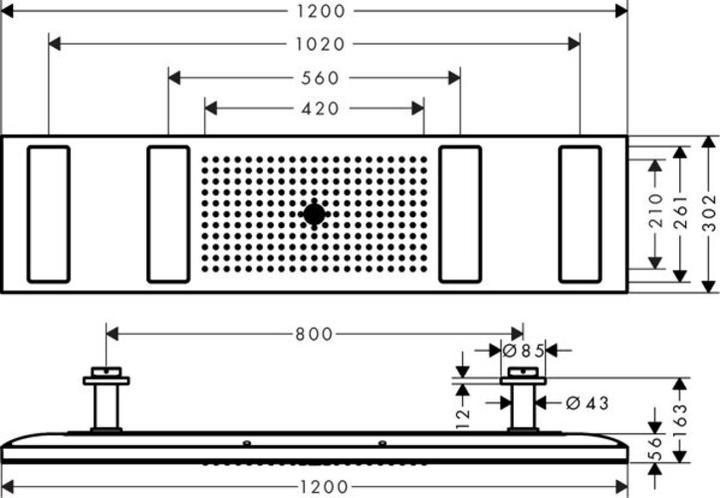 Produktbild hansgrohe AXOR ShowerSolutions ShowerHeaven 1200/300 4jet, Beleuchtung 2700 K (4 Strahlarten)