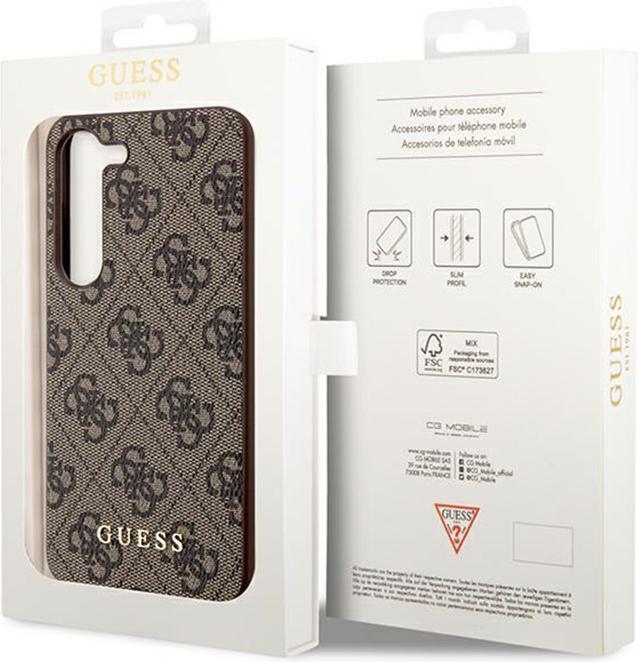 Produktbild Guess Gehäuse für S24+ S926 GUHCS24MG4GFBR Hardcase 4G Metall Gold Logo braun (Samsung Galaxy S24+)