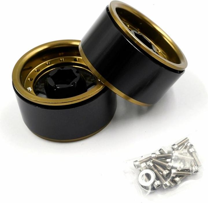 Produktbild Yeah Racing Felgen Aluminium 5-Speichen Gold Titanium 1.9 2 Stück