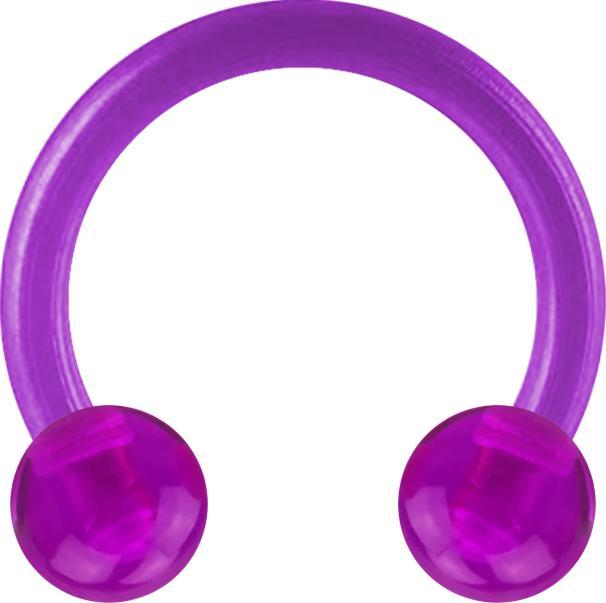 Image du produit Star Piercing Micro Circular Barbell violet transparent avec deux boules (sans laiton, Acrylique)