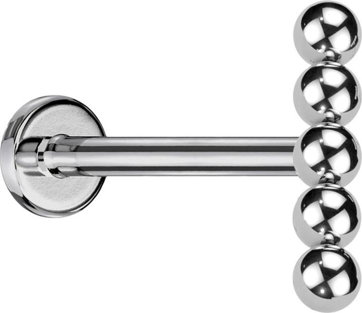 Actual product image Star Piercing Micro Labret internal thread silver bar balls (without brass, Titanium G23)