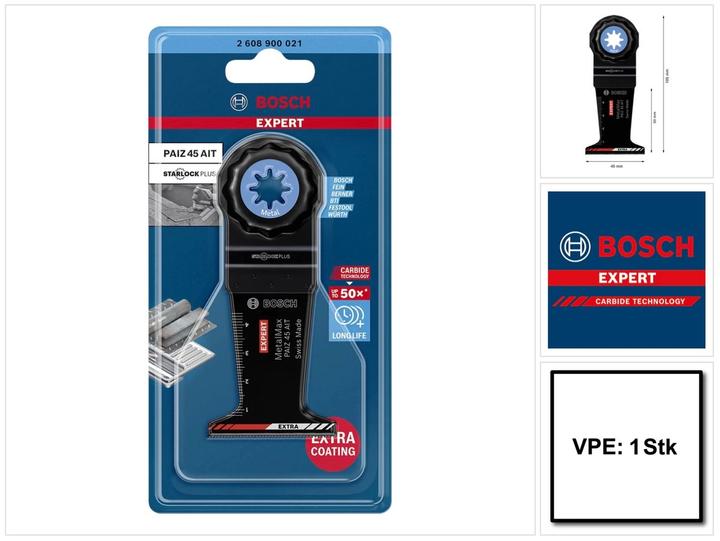 Produktbild Bosch Professional Zubehör EXPERT MetalMax PAIZ 45 AIT Blatt für Multifunktionswerkzeuge, 45 mm