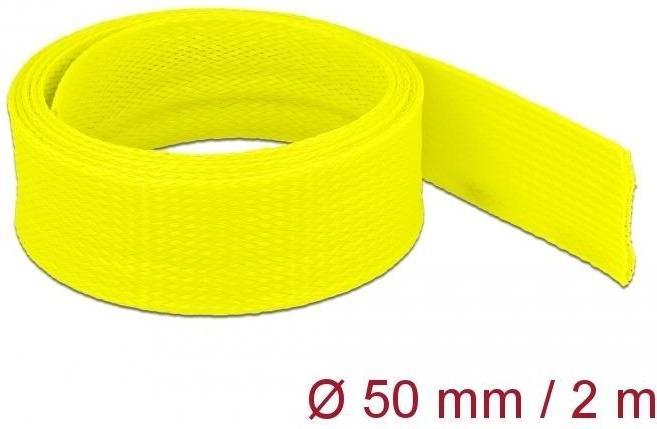 Produktbild Delock Geflechtschlauch dehnbar 2 m x 50 mm gelb (Kabelschlauch, 200 cm)