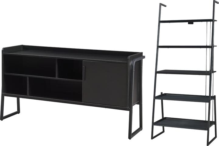 Image du produit En.Casa Ensemble de meubles Storfjord 2 pcs. 1x étagère échelle, 1x armoire TV
