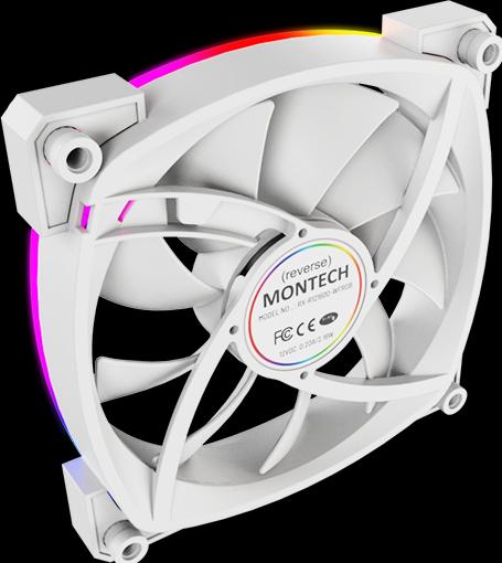 Produktbild Montech RX120 PWM ARGB Lüfter - 120mm, weiss (120 mm, 1 x)