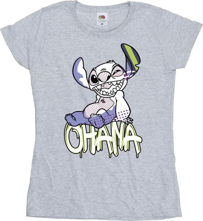 Immagine prodotto Disney Lilo And Stitch Ohana Graffiti Maglietta Donna (S)