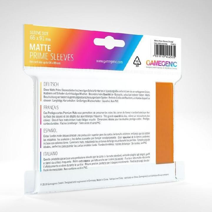 Produktbild Gamegenic GGS10035 - Matte Prime Hüllen, orange, 66 x 91 mm (100 Hüllen)