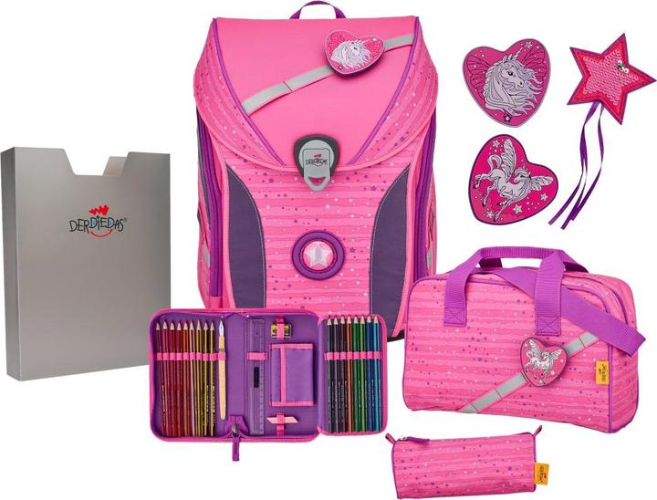 Produktbild Derdiedas ErgoFlex Max Schulrucksack Set Pretty Unicorn (22 l)