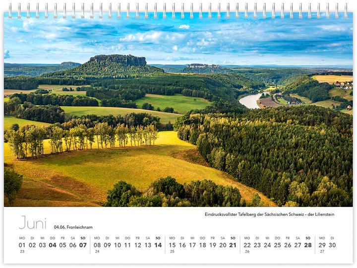 Image du produit Kalender Sachsen von oben kompakt 2026 (21 x 15 cm, Non contraignant, Allemand)