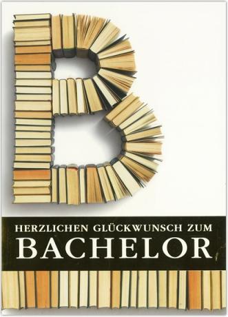 Actual product image ABC Bachelor card, white double card (1 pcs.)