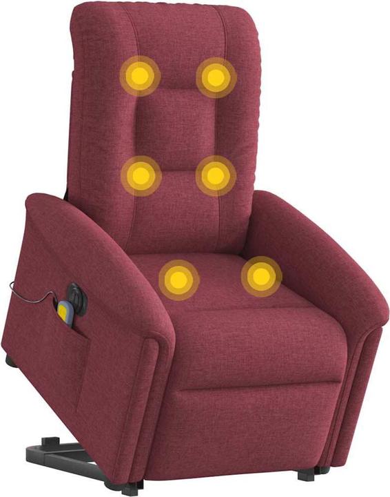 Immagine prodotto VidaXL Poltrona massaggiante elettrica con ausilio per l'assistenza in piedi in tessuto rosso vino