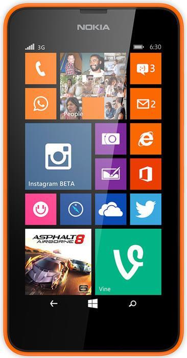 Actual product image Nokia Lumia 635 (8 GB, Orange, 4.50", 5 Mpx, 4G)