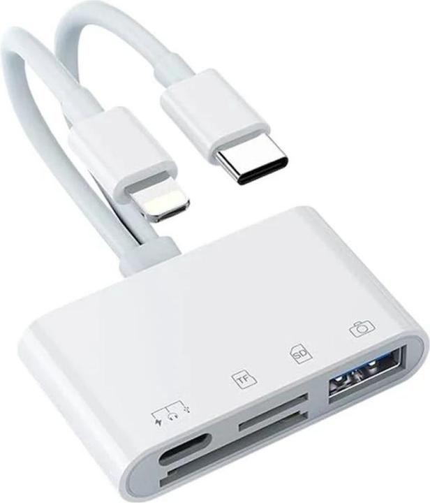Image du produit PowerGuard 4-in-1 USB-C & Lightning Photo Camera Cardreader USB 3.0 OTG Adapter (USB Type C, Lightning)