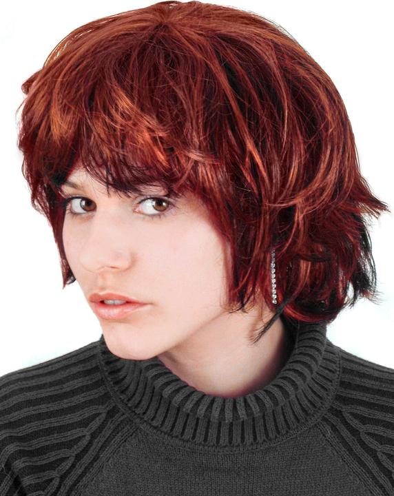 Produktbild Maskworld Shaggy Bob Perücke rot-schwarz