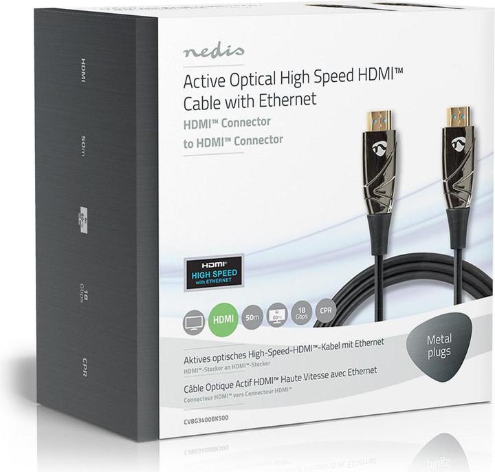 Produktbild Nedis Aktive optische High Speed ​​HDMI-Kabel mit Ethernet | HDMI™ Stecker | HDMI™ Stecker | 4K@60Hz (50 m, HDMI)