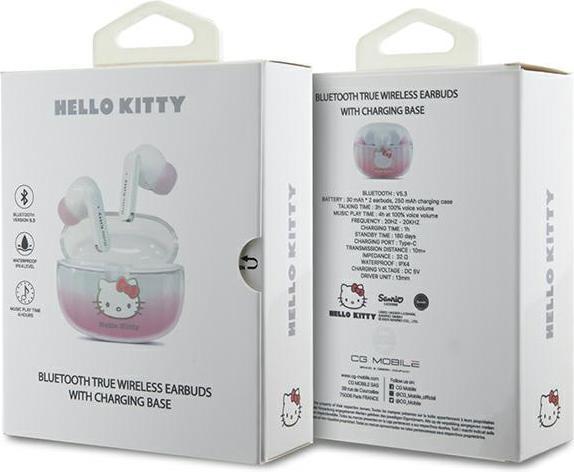 Image du produit Hello Kitty słuchawki Bluetooth HKTWSHDGKEP TWS + stacja dokująca różowy/pink Gradient Electroplatin