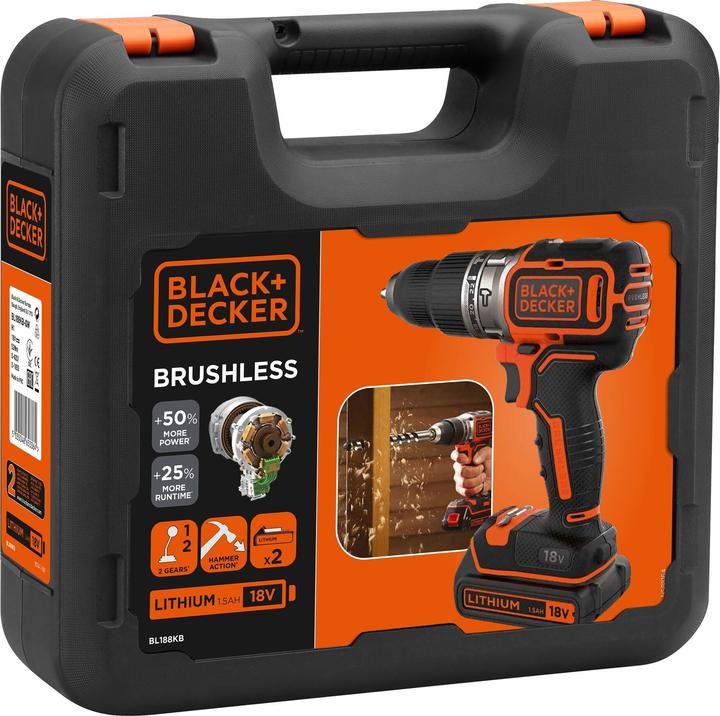 Produktbild Black & Decker BL188KBQW AkkuSchlagbohrschrauber (Akkubetrieb)