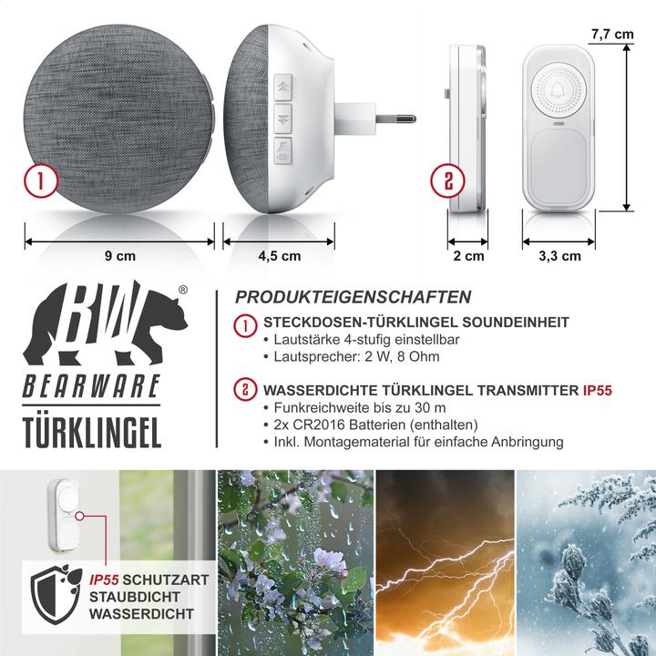 Produktbild Bearware Funk Türklingel-Set (Kabellos)