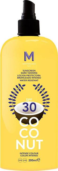 Mediterraneo Sun COCONUT sunscreen dark tanning SPF30 200 ml (Sonnencreme, SPF 30, 200 ml)