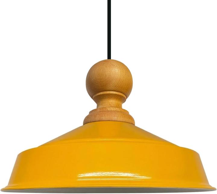 Bamyum Asletl-Holz Knob Pendelleuchte Gelb (E27)