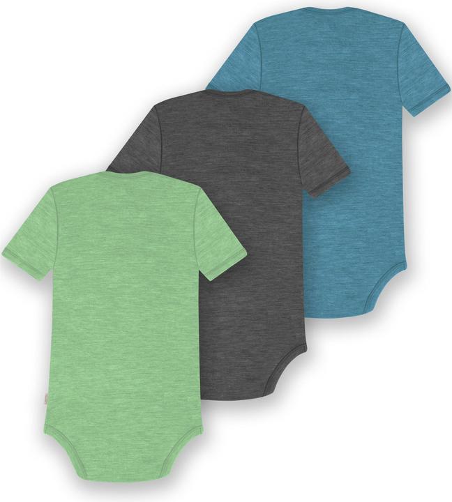 Actual product image Normani Set of 3 baby merino bodysuit short sleeves "Tauranga" - 9299 (62)