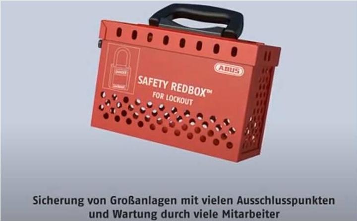 Image du produit Abus Boîte Safety Redbox B835, avec support mural, rouge.