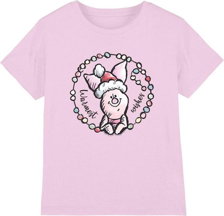 Actual product image Winnie the Pooh Childrens/Kids Warmest Christmas Wishes Piglet T-Shirt (152, 158)