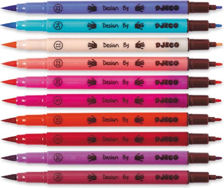 Image du produit Djeco 10 pinceaux en feutre - fille 19 x 16,5 x 1,5 cm (Rose, 10 x)