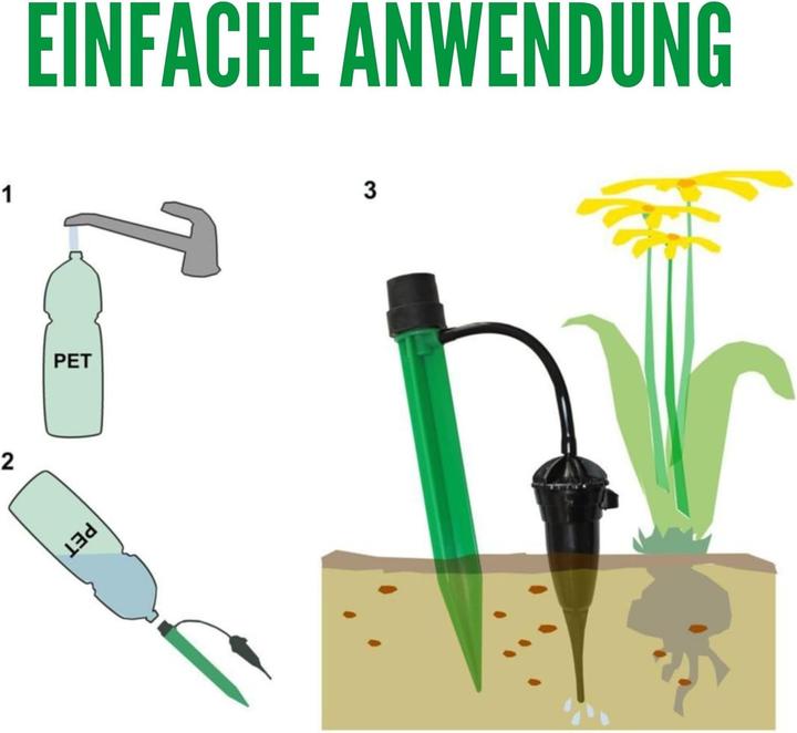 Produktbild Novatool 2er Set Automatisches Bewässerungssystem für Zimmerpflanzen - BEWÄSSERUNG BIS 30 Tage - Tro (Tropfbewässerung Set)
