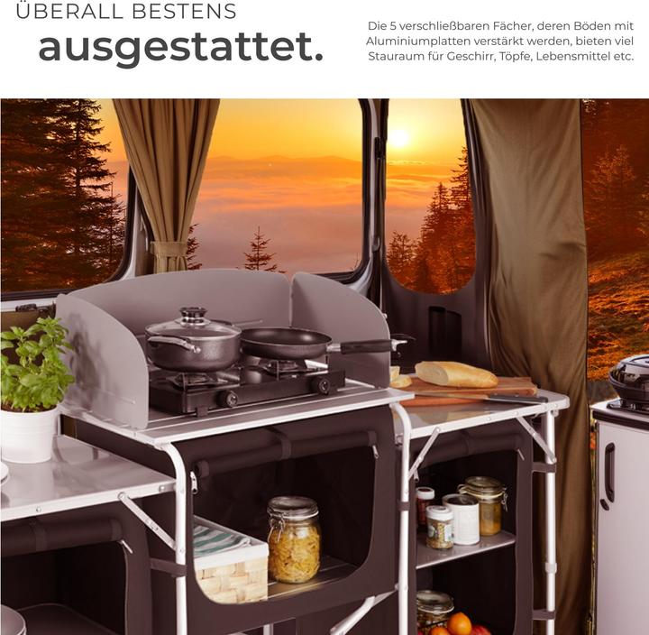 Produktbild tectake Campingküche 172x52x104cm