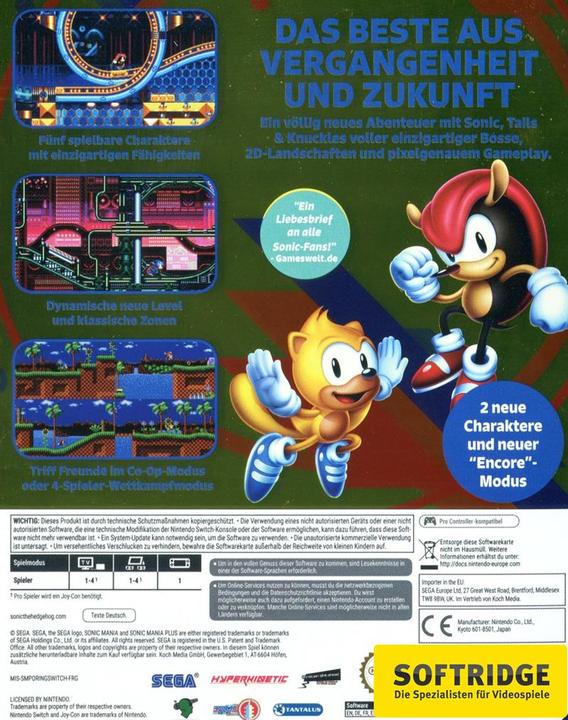 Actual product image Sega Sonic Mania Plus (Switch, EN)