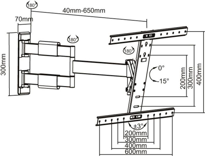 Produktbild Multibrackets M Vesa Flexarm Thin (Wand, 55", 30 kg)