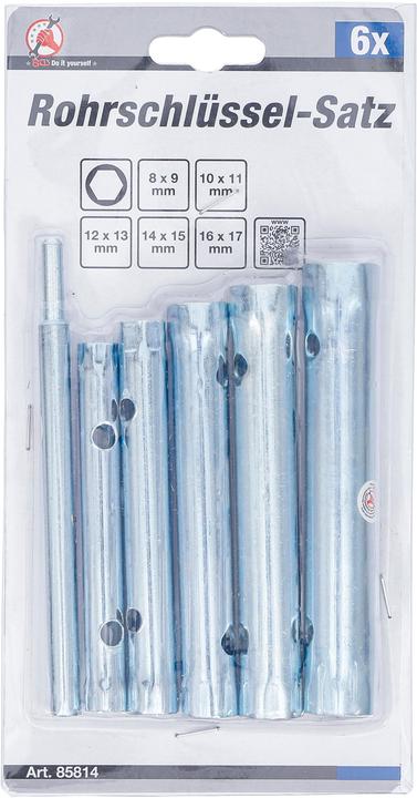 Image du produit BGS Jeu de clés à tubes 8 x 9 - 16 x 17 mm 6 pièces (8 mm, 10 mm, 12 mm, 14 mm, 16 mm)