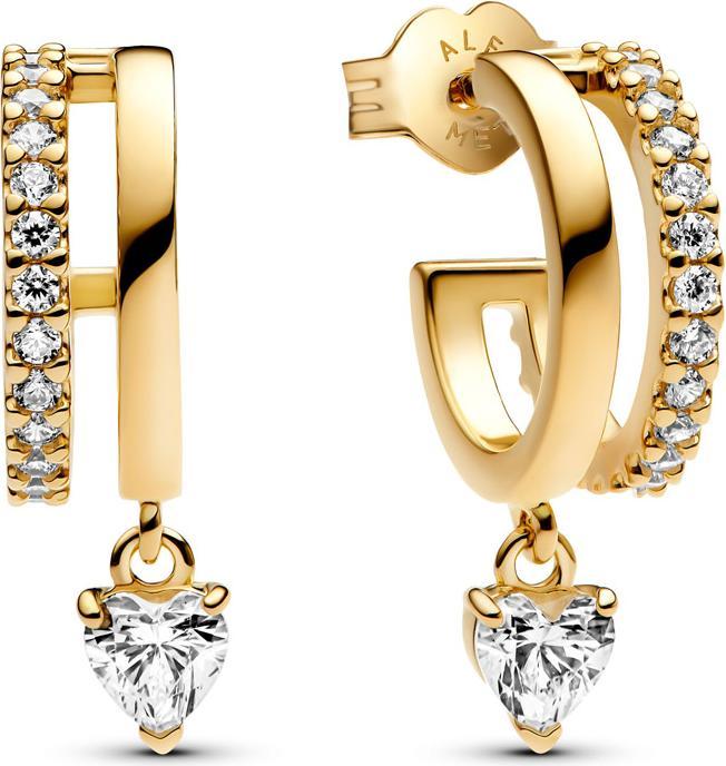 Produktbild Pandora Dangling Heart Hoop Earrings (Vergoldet, Metall)