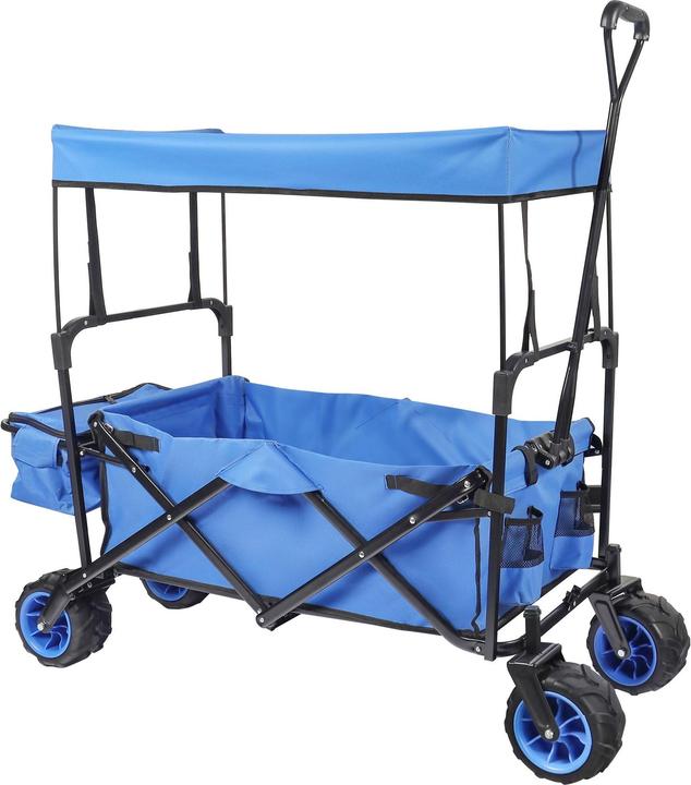 Actual product image Toboli Foldable Handcart with Canopy, Big Loading Space & Compartments for Off-Road Use