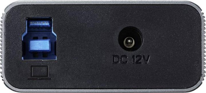 Produktbild Renkforce 10 Port USB 3.2 Gen 1-Umschalter + Hub (USB 3.0) mit Aluminiumgehäuse Silber-Schwarz (USB-A, 10 Ports)
