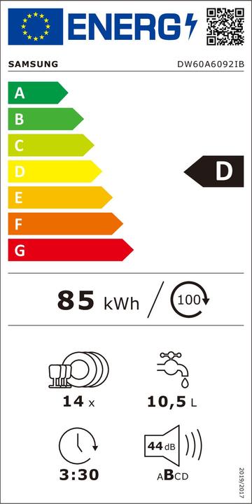 Etichetta energetica Samsung Lavastoviglie