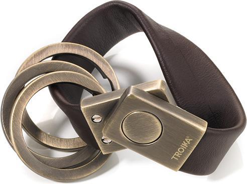 Immagine prodotto Troika TWISTER ANTIK portachiavi in pelle con chiusura "TWIST", marrone/oro antico