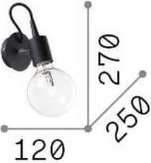 Actual product image Ideal lux EDISON wall light E27 dimmable black 148908 (E27)